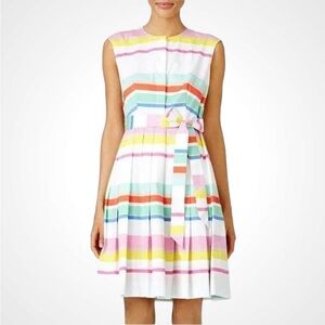 KATE SPADE MULTI CAPE STRIPED DRESS SIZE 8